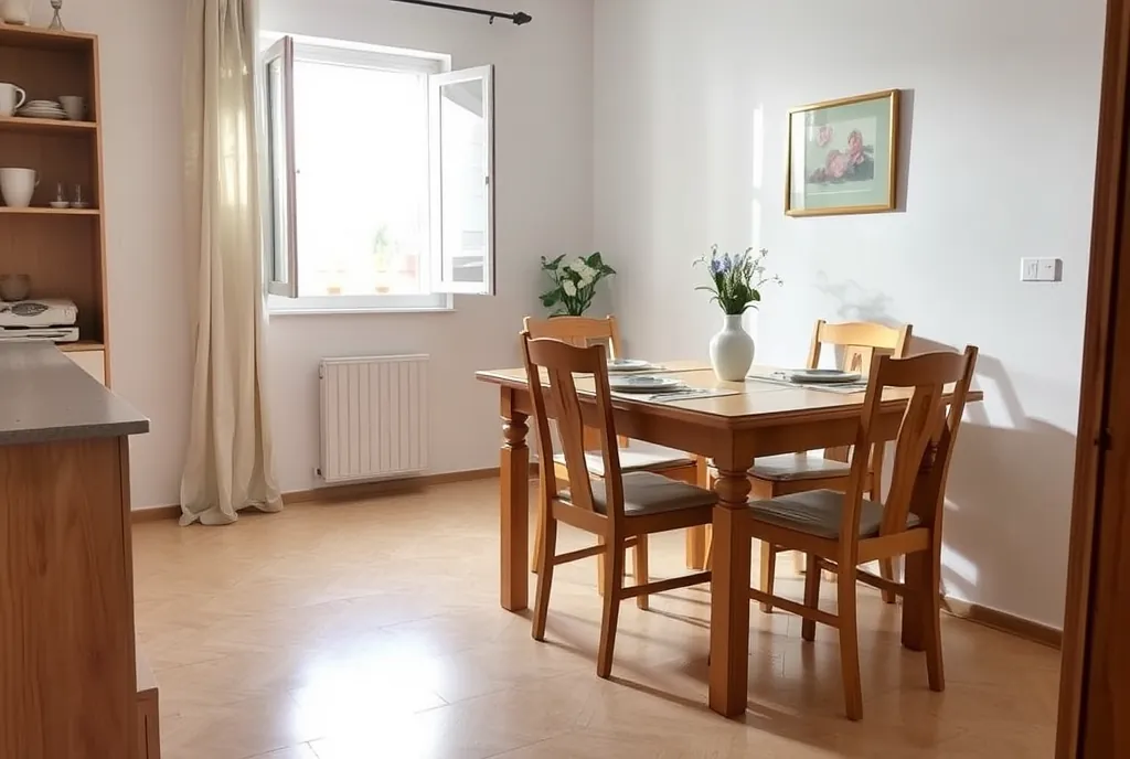 Comedor de una vivienda tras la limpieza